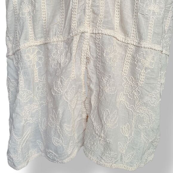 Chico’s White Embroidered Boho Floral Kimono Open Front Drape Cardigan One Size - Picture 7 of 11